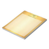 Elegante Initialen auf Gold Notizblock (Rotiert)