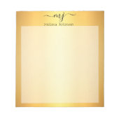 Elegante Initialen auf Gold Notizblock (Vorderseite)