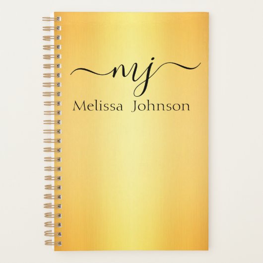 Elegante Initialen auf Gold Planer (Vorderseite)