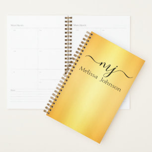 Elegante Initialen auf Gold Planer