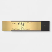 Elegante Initialen auf Gold Türschild (Vorderseite )