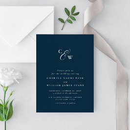 Elegante Initialen einfache Einladung zur Hochzeit