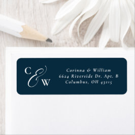 Elegante Initialen marineblaue Hochzeit klassisch