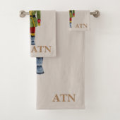 Elegante Initialen traditioneller Nutcracker Badhandtuch Set (Insitu)