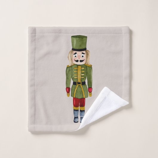 Elegante Initialen traditioneller Nutcracker Badhandtuch Set (Waschlappen)