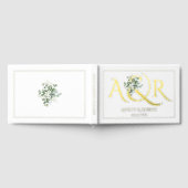Elegante Initialen und Eukalyptus-Hochzeitfolie Gästebuch (Voll)