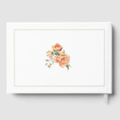 Elegante Initialen und pfirsichfarbene Rose Hochze Gästebuch (Rückseite)