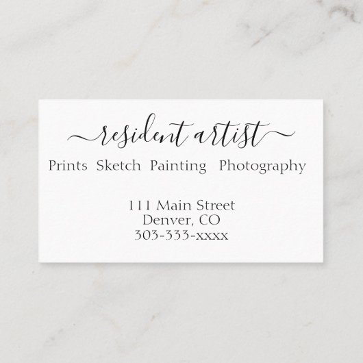 Elegante Initialen Visitenkarte (Rückseite)