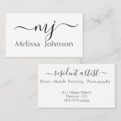 Elegante Initialen Visitenkarte (Vorne/Hinten)