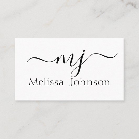 Elegante Initialen Visitenkarte (Vorderseite)