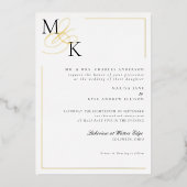 Elegante Initials Classic Wedding Foil Einladung (Vorderseite)