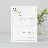 Elegante Initials Classic Wedding Foil Einladung (Stehend vorne)