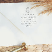 Elegante Initials Wedding Monogram Rücksendeadress Permastempel