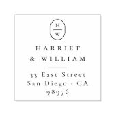 Elegante Initials Wedding Monogram Rücksendeadress Permastempel (Design)