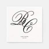 Elegante Initials Wedding Napkins Serviette (Vorderseite)