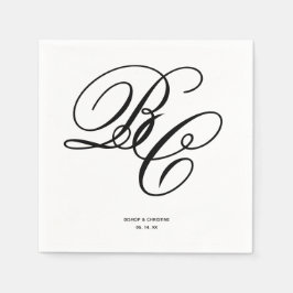 Elegante Initials Wedding Napkins Serviette