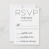 Elegante Initials Wedding RSVP Karte (Vorderseite)
