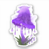 Elegante Inky Cap glühend Lila Pilzschnitt Aufkleber (Vorderseite)