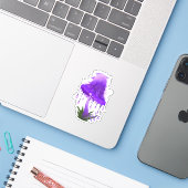 Elegante Inky Cap glühend Lila Pilzschnitt Aufkleber (Laptop mit iPhone)