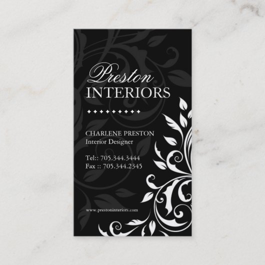 Elegante Innenarchitekt-Visitenkarte Visitenkarte (Vorderseite)