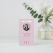 Elegante Instagram Dusty Pink Business Card Visitenkarte (Stehend Vorderseite)
