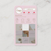 Elegante Instagram Foto Collage Pink Business Card Visitenkarte (Vorderseite)