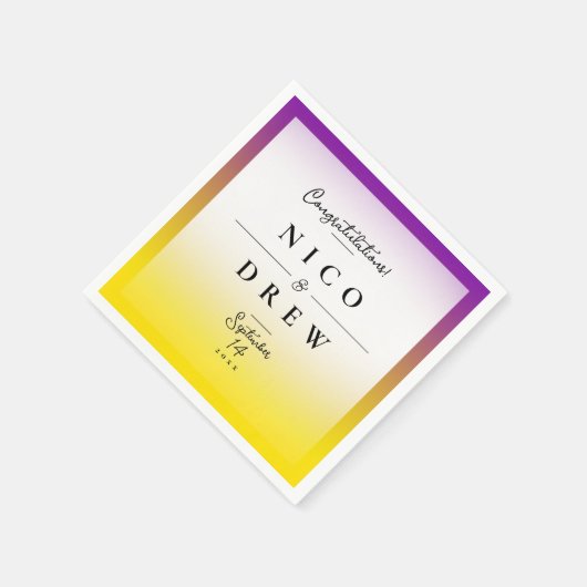 Elegante Intersex Pride Wedding Serviette (Ecke)