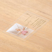 Elegante Invitacion De Bautizo Hija Foto Girl Acryleinladungen (Ablage )