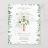Elegante Invitación De Boda Católica Bilingüe Inv (Vorderseite)