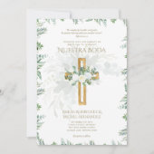 Elegante Invitación De Boda Católica Bilingüe Inv Einladung (Vorderseite)