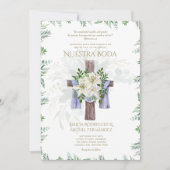 Elegante Invitación De Boda Católica Bilingüe Inv Einladung (Vorderseite)