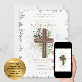 Elegante Invitación De Boda Católica Bilingüe Inv Einladung