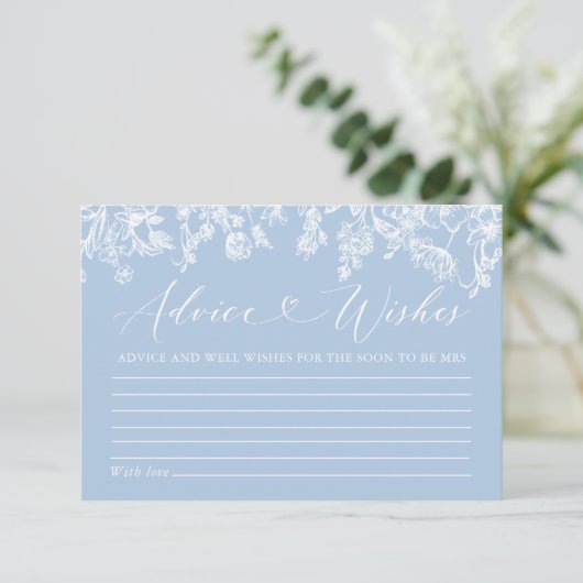 Elegante Irgendetwas Blue Advice und Wishings Card Einladung (Stehend Vorderseite)