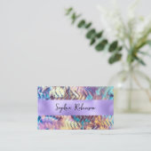 Elegante Iridescent and Lila Foil Business Card Rabattkarte (Stehend Vorderseite)