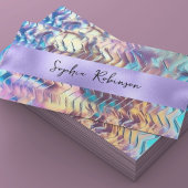 Elegante Iridescent and Lila Foil Business Card Rabattkarte