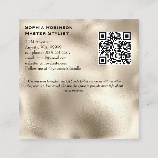 Elegante Iridescent and Pearl Foil Business Card Rabattkarte (Rückseite)