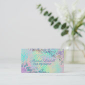 Elegante Iridescent Glitzer Business Card Visitenkarte (Stehend Vorderseite)