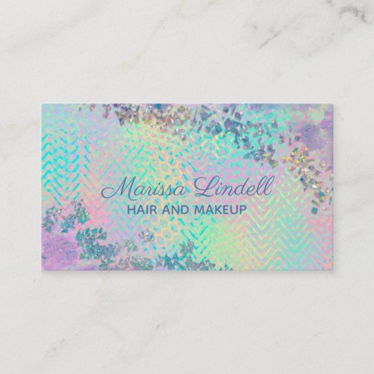 Elegante Iridescent Glitzer Business Card Visitenkarte (Vorderseite)