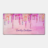 Elegante iridescent unicorn Imitate Glitzer Tropfe Schreibtischunterlage (Vorderseite)