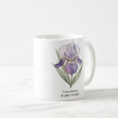 Elegante Iris Bloom Wasserfarben Tasse (VorderseiteRechts)