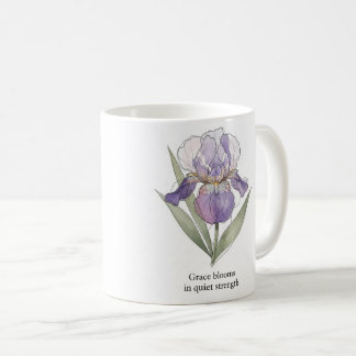Elegante Iris Bloom Wasserfarben Tasse