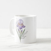 Elegante Iris Bloom Wasserfarben Tasse (Vorderseite Links)