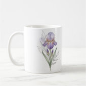 Elegante Iris Bloom Wasserfarben Tasse (Links)