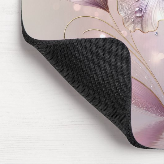 Elegante Iris-Blume mit Gold Mousepad (Ecke)