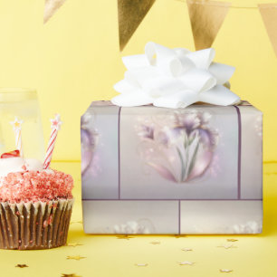 Elegante Iris-Blume mit Goldschmiedearbeiten Geschenkpapier