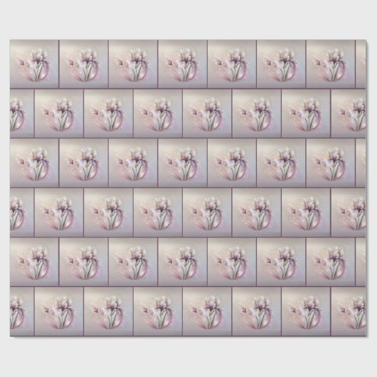 Elegante Iris-Blume mit Goldschmiedearbeiten Geschenkpapier (Flach)