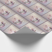 Elegante Iris-Blume mit Goldschmiedearbeiten Geschenkpapier (Ecke)