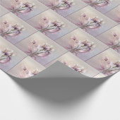 Elegante Iris-Blume mit Goldschmiedearbeiten Geschenkpapier (Ecke)