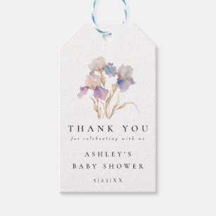 Elegante Iris-Blumen-Baby-Party Geschenkanhänger