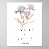 Elegante Iris Blumenkarten und Geschenke Poster (Vorne)